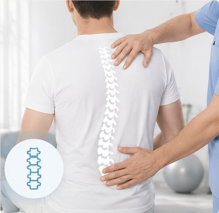 Medical rehabilitation of a patient who has undergone reconstructive and stabilizing surgery on the spine without spinal cord injury